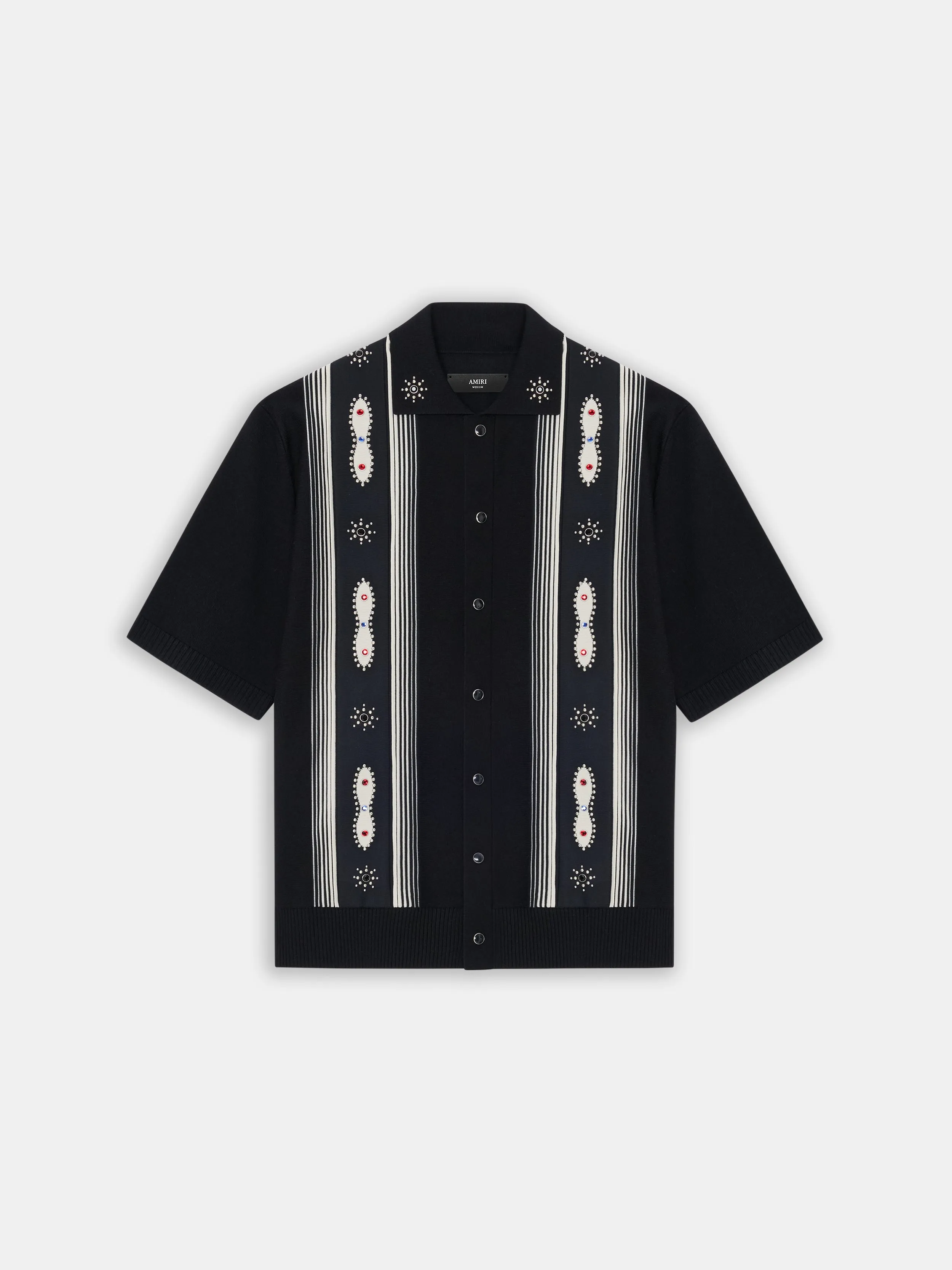 STUD STRIPE SHIRT - Black sold by AMIRI