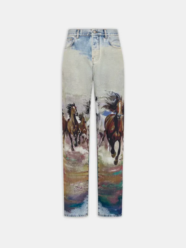 HORSES BAGGY JEAN - Cloud Blue sold by AMIRI