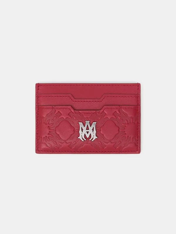 MA QUAD LEATHER CARD HOLDER - Red Rose made by AMIRI