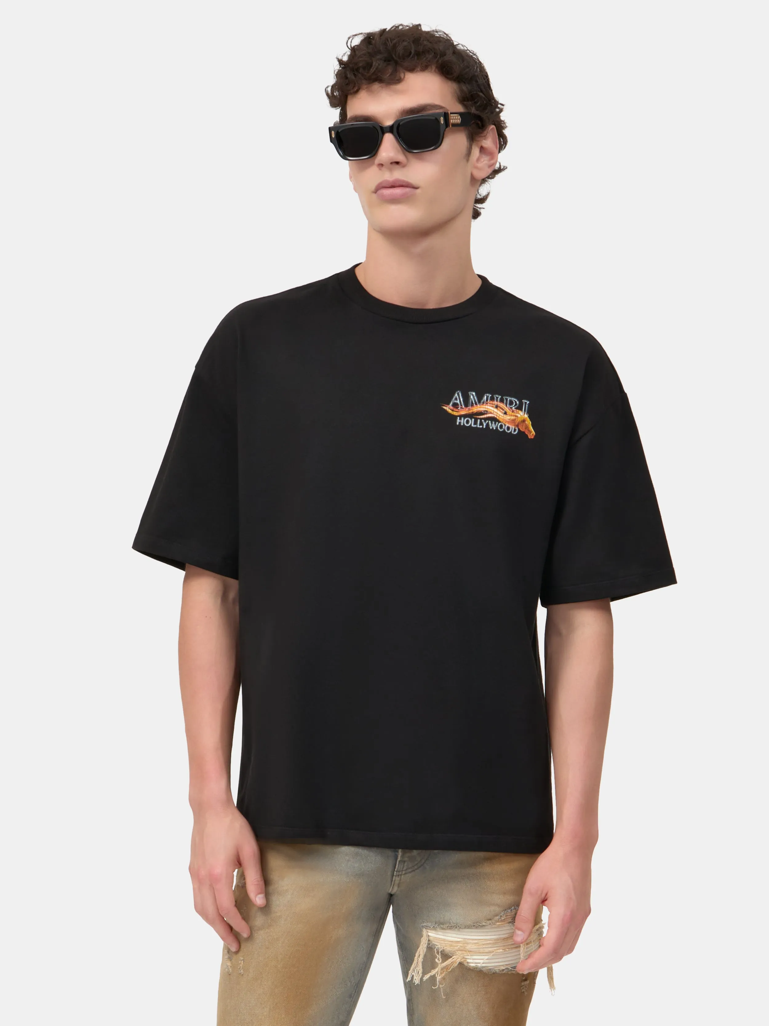 AMIRI HOLLYWOOD HORSE OVERSIZED TEE - Black sold by AMIRI product image thumbnail 3