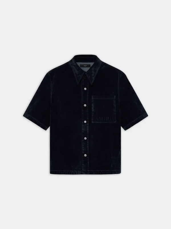 VELVET CAMP SHIRT - BLACK made by AMIRI