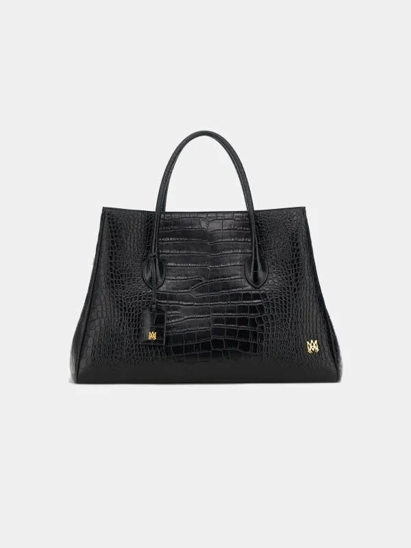 EMBOSSED CROC HONEY 50 TOTE - Black made by AMIRI