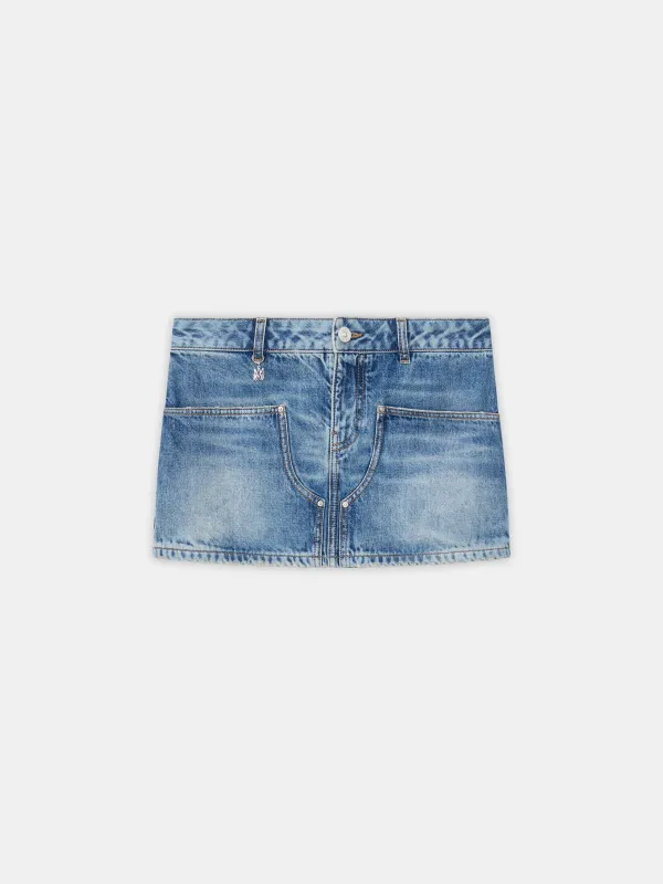 WOMEN - WOMEN'S DENIM CARPENTER MINI SKIRT - Classic Antique Indigo made by AMIRI