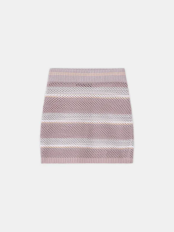 WOMEN - WOMEN'S MA STRIPE CROCHET MINI SKIRT - Dusk made by AMIRI