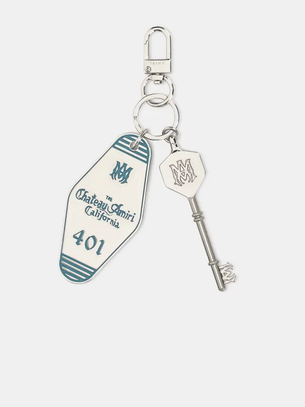HOTEL KEYCHAIN - Cermaic Teal sold by AMIRI