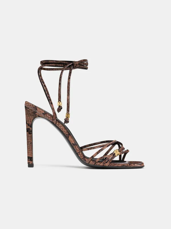 WOMEN - WOMEN'S SNAKE MA HEELED SANDAL - Brown made by AMIRI