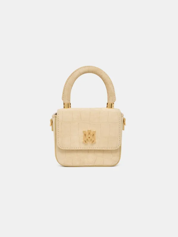 WOMEN - WOMEN'S CROC SUEDE NANO MA BAG - Taupe sold by AMIRI