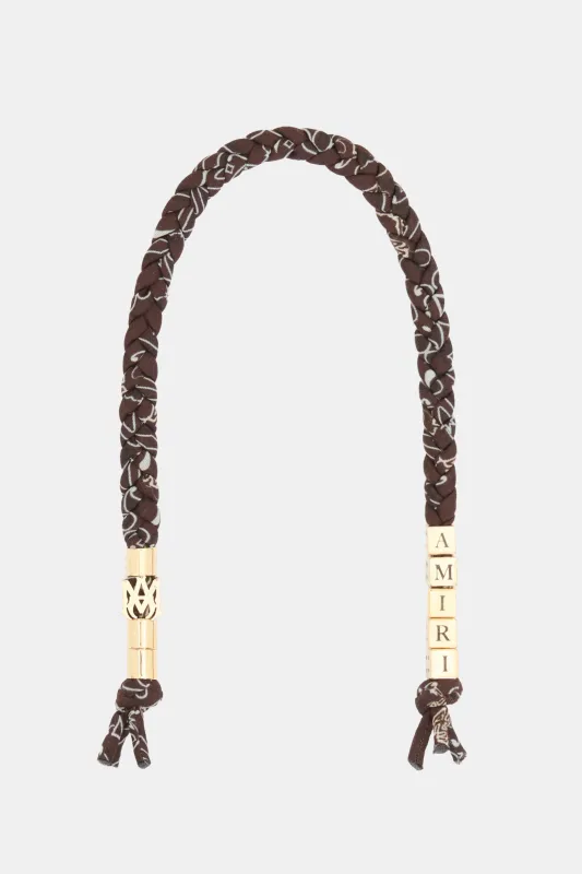 WOMEN - WOMEN'S AMIRI BRAIDED KEYCHAIN - Tobacco sold by AMIRI