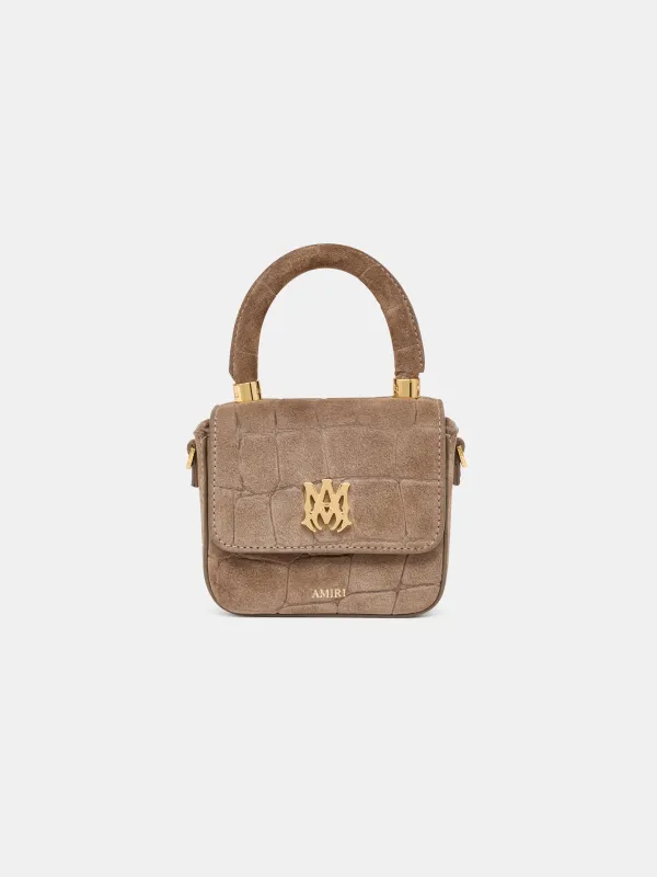 WOMEN - WOMEN'S CROC SUEDE NANO MA BAG - Dark Brown sold by AMIRI