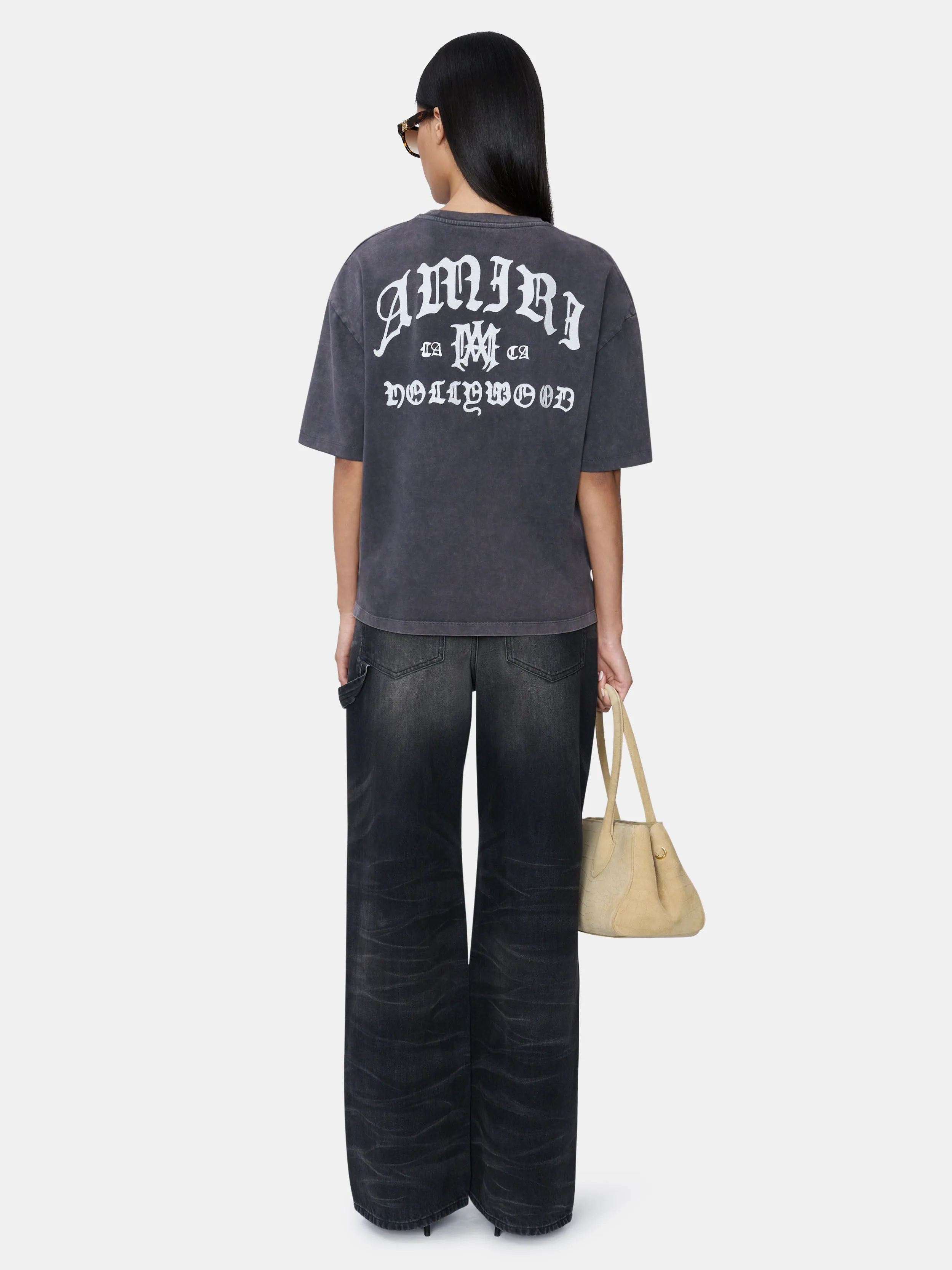 WOMEN - WOMEN'S AMIRI HOLLYWOOD OVERSIZED TEE - Black sold by AMIRI product image thumbnail 4