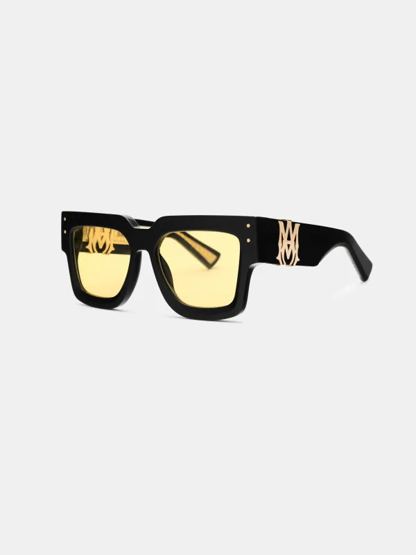 JUMBO SUNGLASSES - Black Yellow made by AMIRI