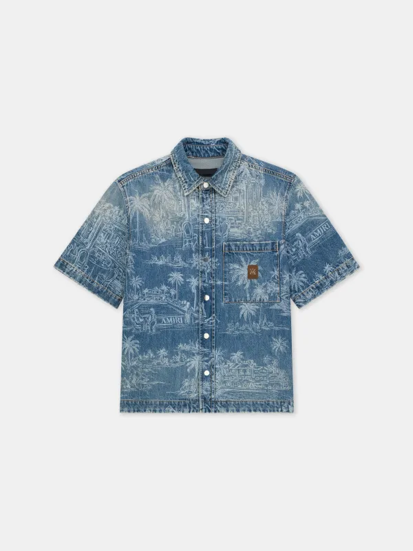 CHATEAU PALMS DENIM SHIRT - Harbor Indigo made by AMIRI
