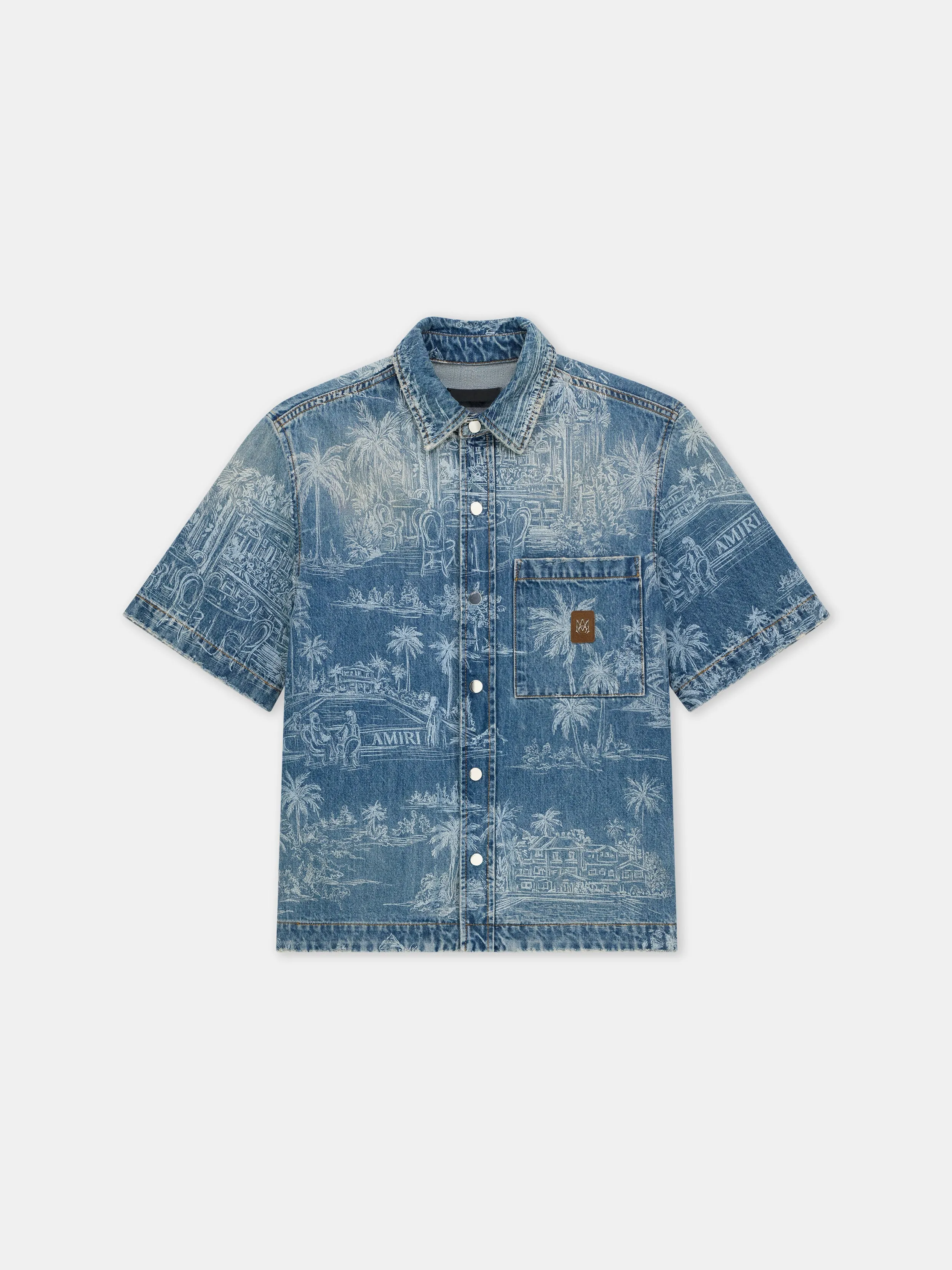 CHATEAU PALMS DENIM SHIRT - Harbor Indigo sold by AMIRI