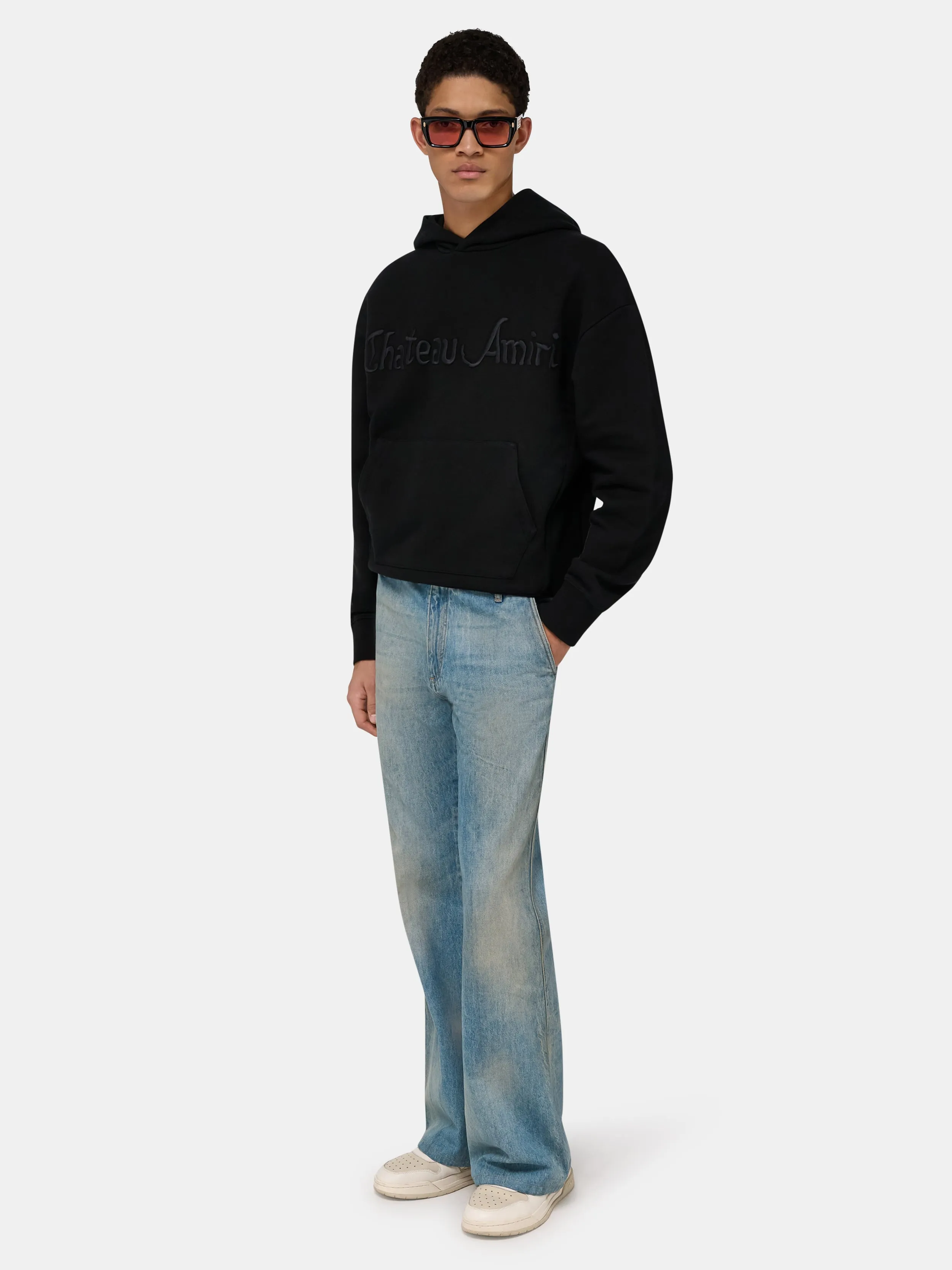 CHATEAU AMIRI TONAL OVERSIZED HOODIE - Black sold by AMIRI product image thumbnail 3