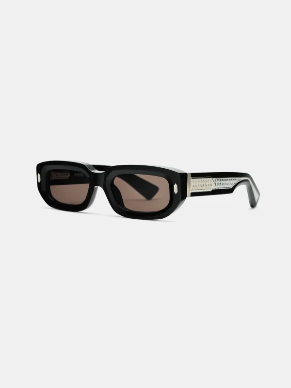 FAIRFAX EXPOSED EXTERNAL SUNGLASSES - Black Silver made by AMIRI