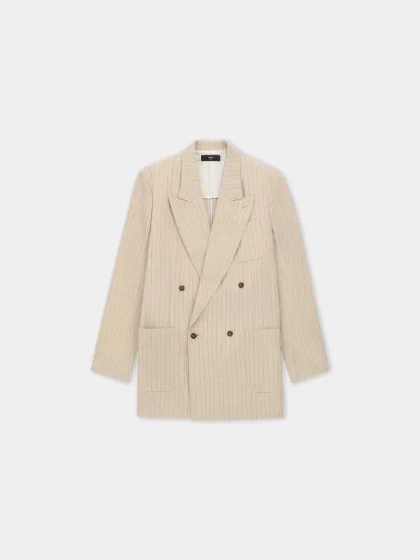 STRIPED DOUBLE-BREASTED BLAZER - Alabaster made by AMIRI