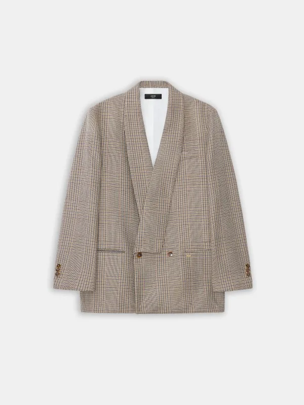 CHECK DOUBLE-BREASTED BLAZER - Taupe made by AMIRI