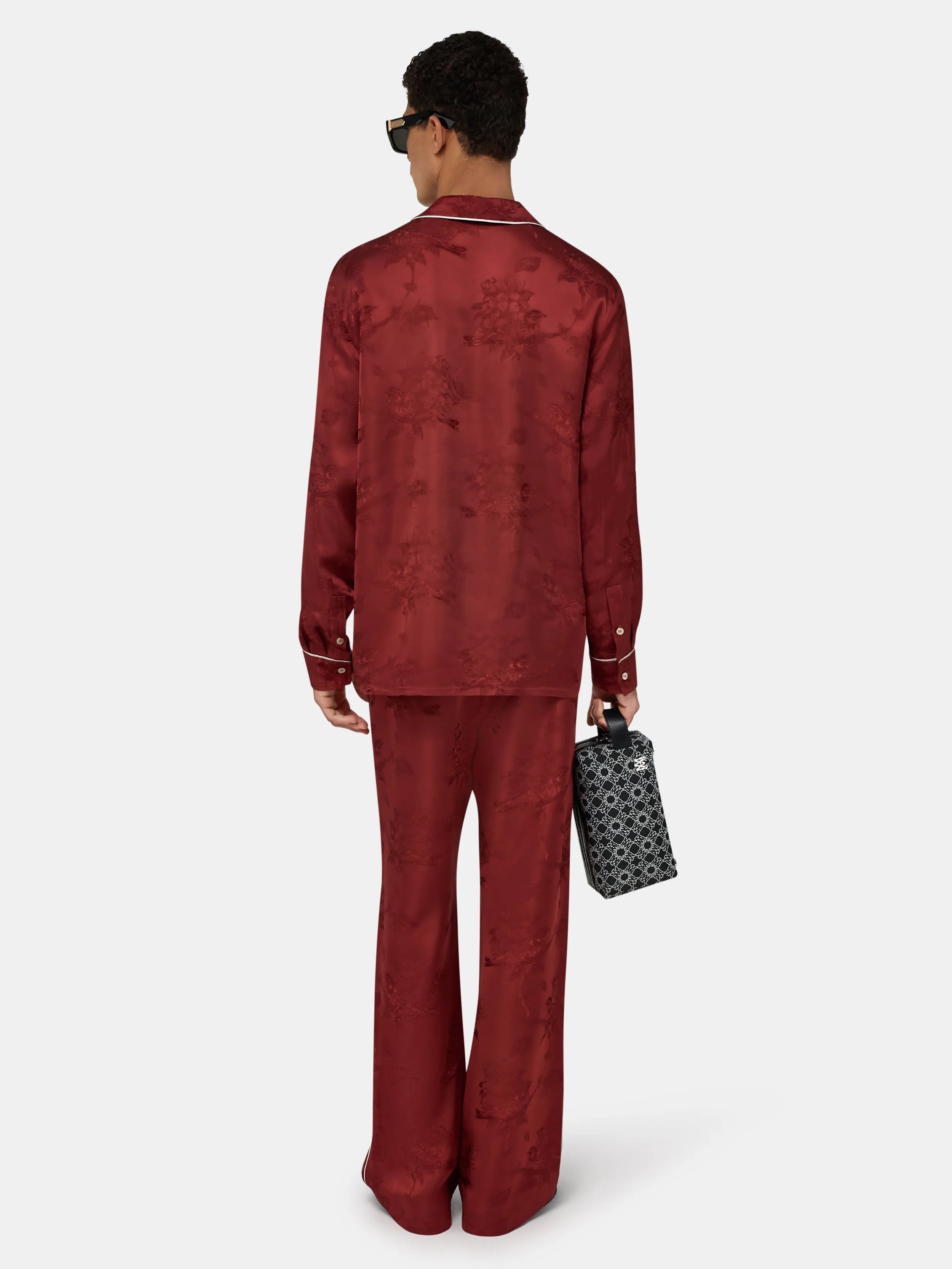 FLORAL JACQUARD PAJAMA SHIRT - Terracotta sold by AMIRI product image thumbnail 4