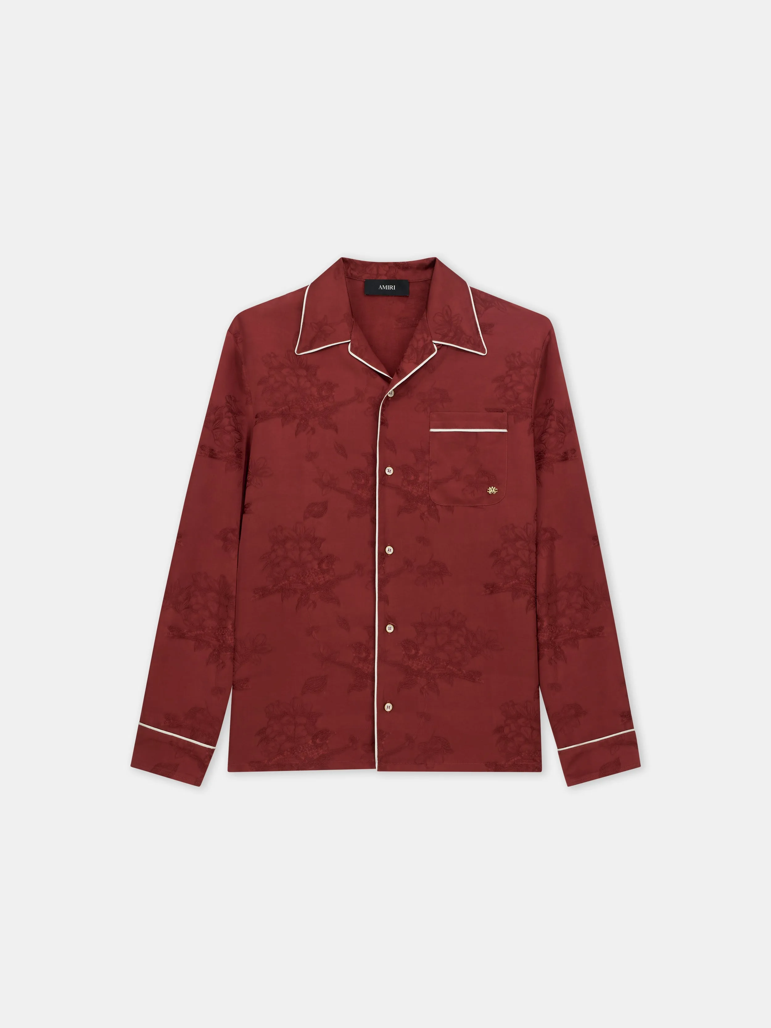 FLORAL JACQUARD PAJAMA SHIRT - Terracotta sold by AMIRI