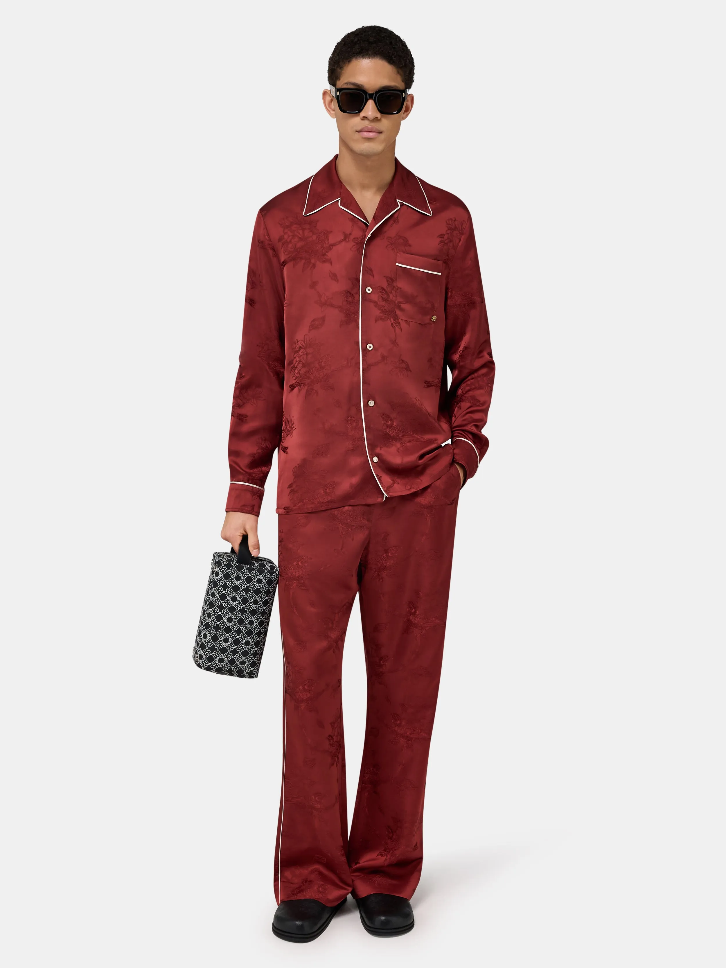 FLORAL JACQUARD PAJAMA SHIRT - Terracotta sold by AMIRI product image thumbnail 2