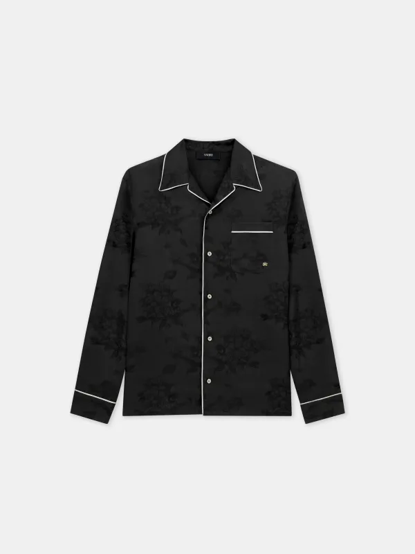 FLORAL JACQUARD PAJAMA SHIRT - Black made by AMIRI