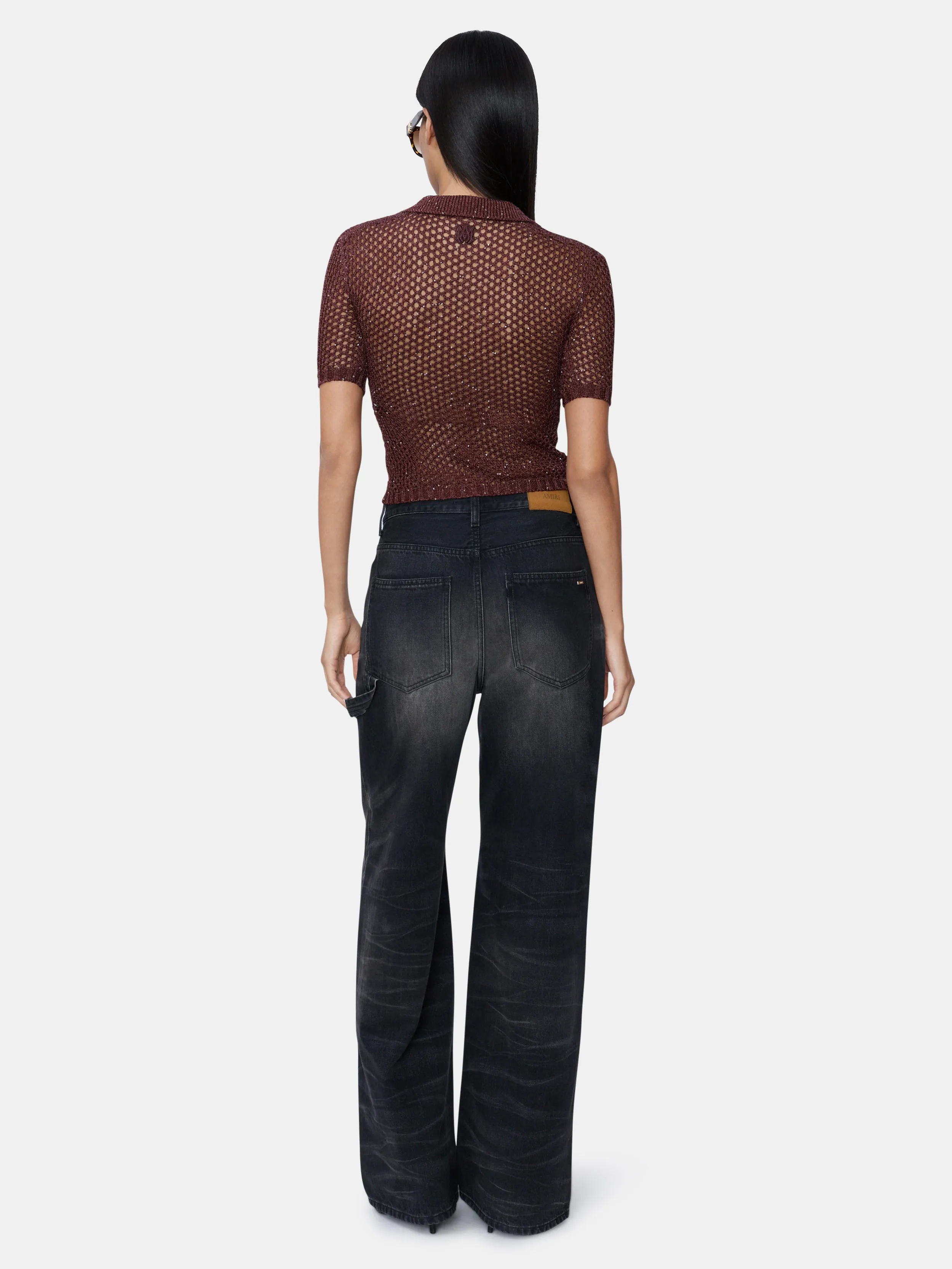 WOMEN - WOMEN'S FLORAL CROCHET POLO - Tobacco sold by AMIRI product image thumbnail 4