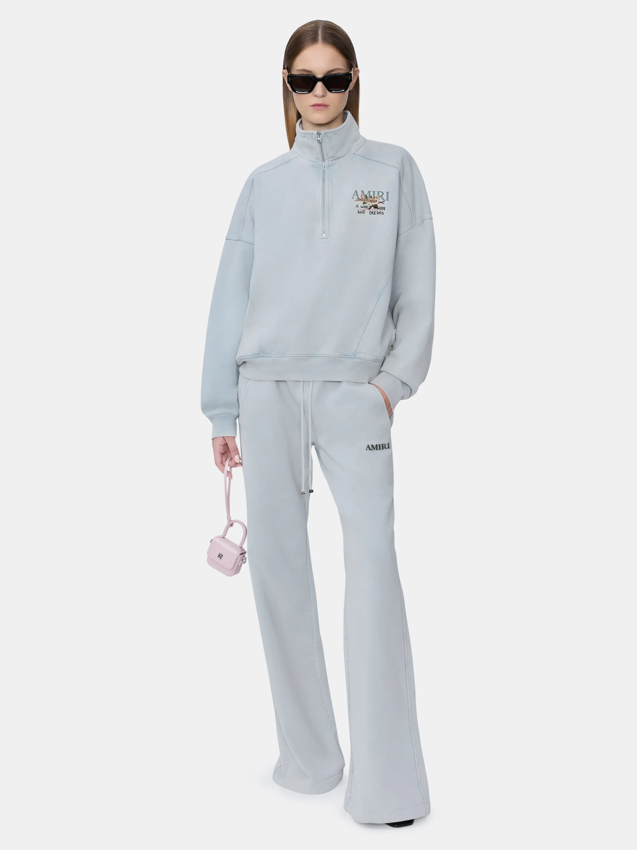 WOMEN - WOMEN'S HOPE AND DREAMS HALF ZIP CREW - Steel sold by AMIRI product image thumbnail 4