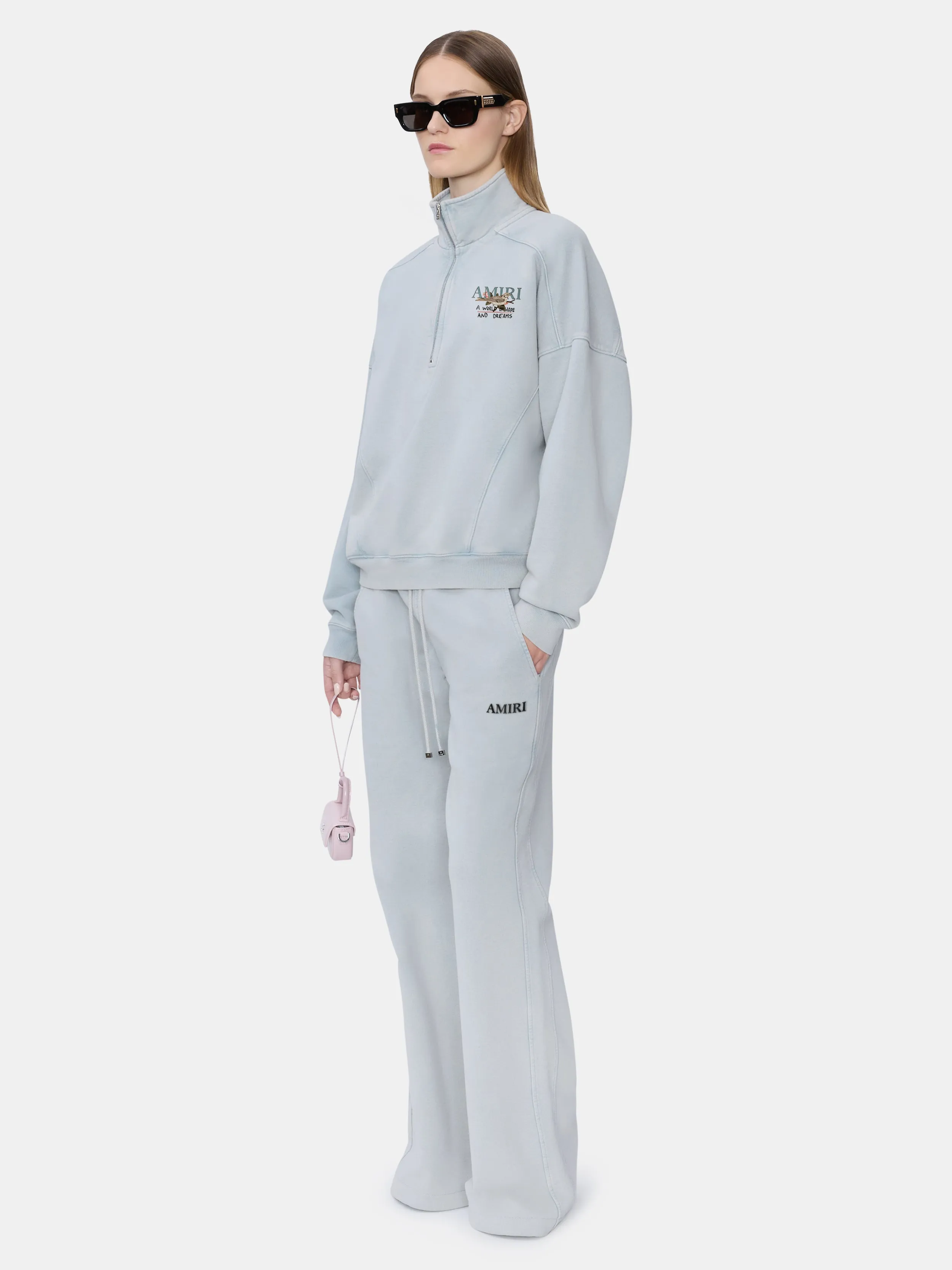 WOMEN - WOMEN'S HOPE AND DREAMS HALF ZIP CREW - Steel sold by AMIRI product image thumbnail 2