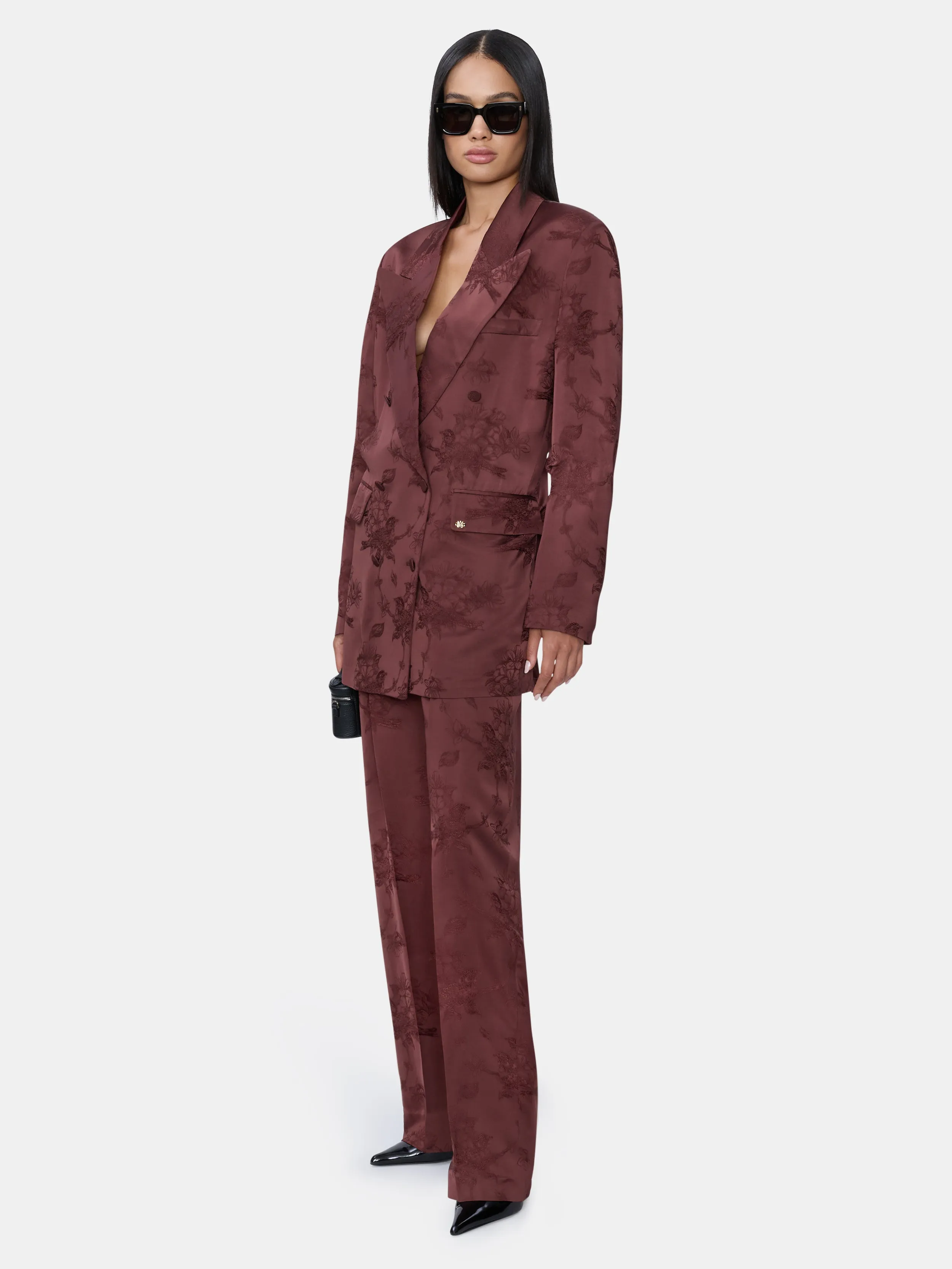WOMEN - WOMEN'S FLORAL DOUBLE-BREASTED BLAZER - Tobacco sold by AMIRI product image thumbnail 2