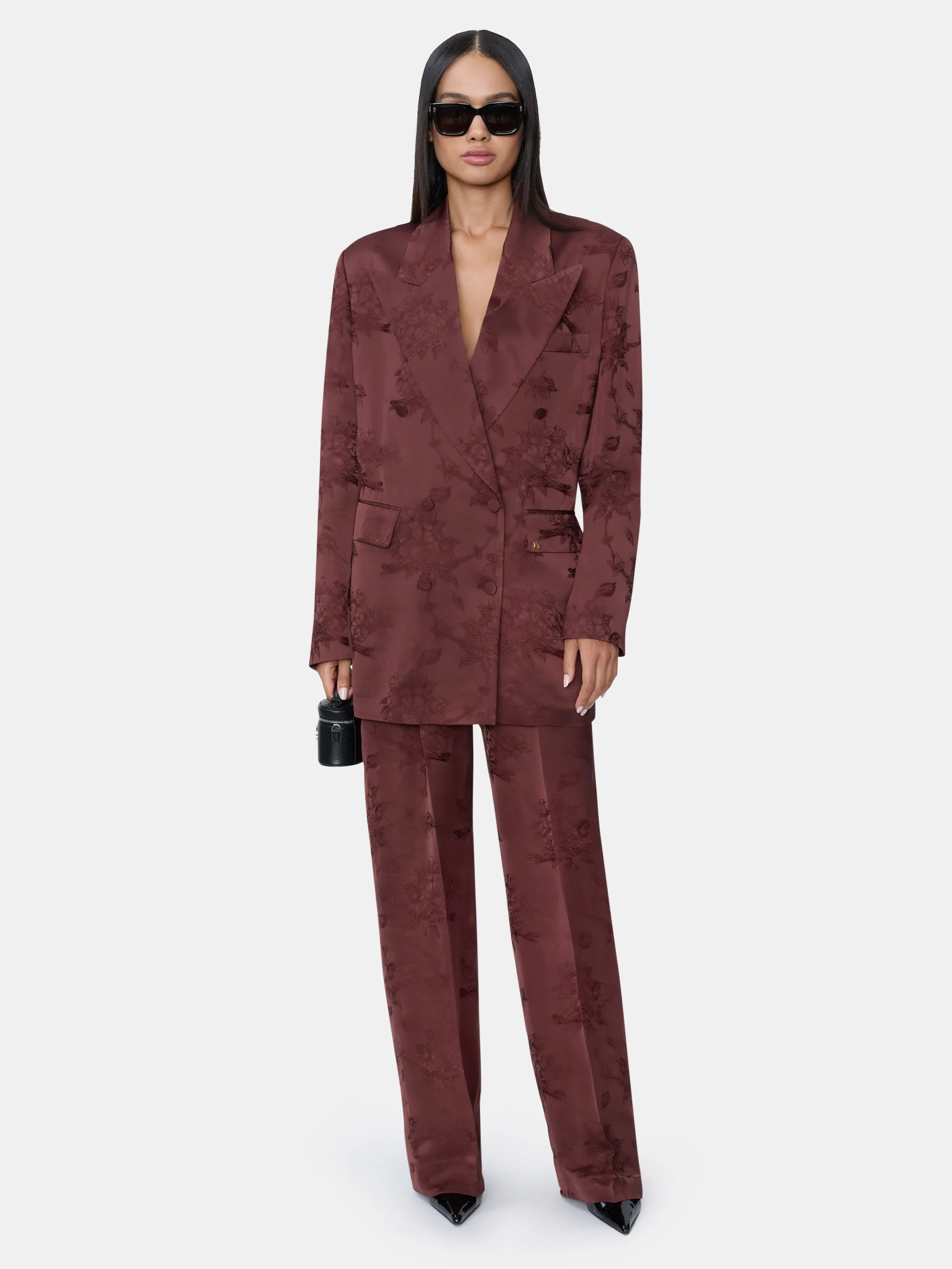 WOMEN - WOMEN'S FLORAL DOUBLE-BREASTED BLAZER - Tobacco sold by AMIRI product image thumbnail 3