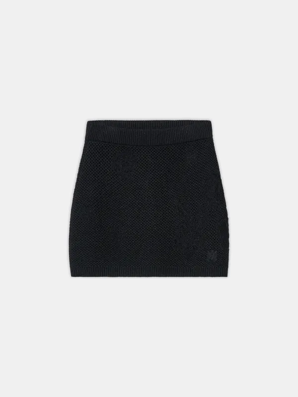 WOMEN - WOMEN'S FLORAL CROCHET MINI SKIRT - Black made by AMIRI