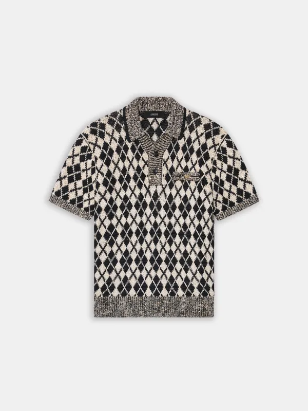 ARGYLE POLO - Black made by AMIRI