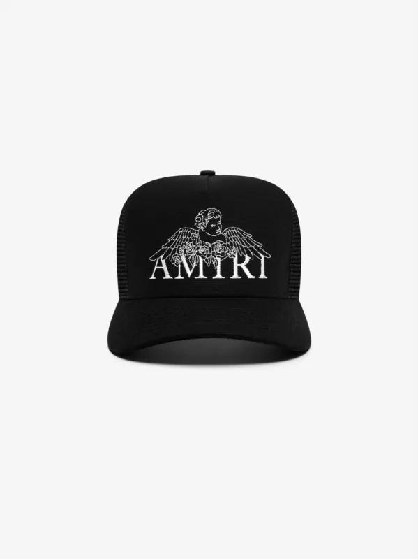 AMIRI CHERUB TRUCKER HAT - BLACK sold by AMIRI