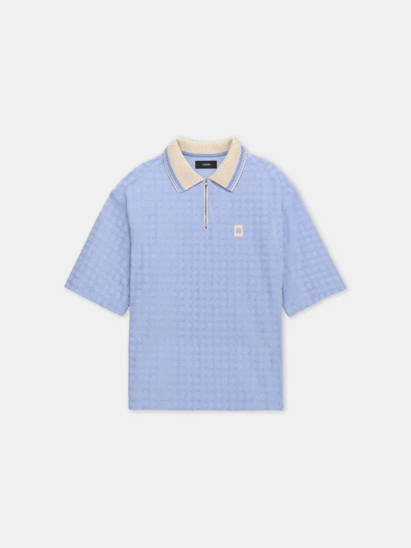 MA QUAD ZIP TOWELING POLO - Skyline Blue made by AMIRI
