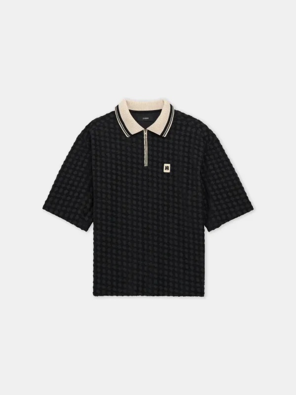 MA QUAD ZIP TOWELING POLO - Black made by AMIRI