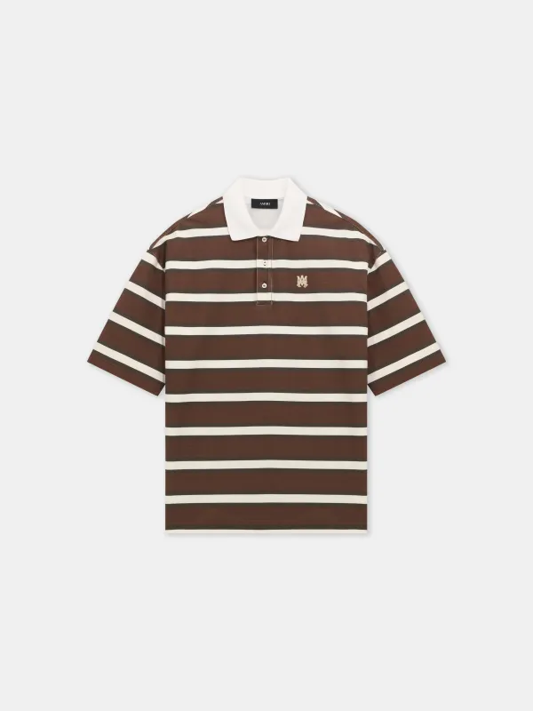 MA STRIPED OVERSIZED POLO - Tobacco made by AMIRI