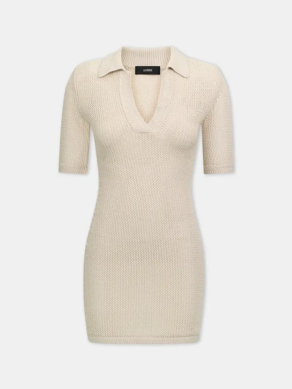 WOMEN - WOMEN'S AMIRI CROCHET MINI DRESS - Alabaster made by AMIRI
