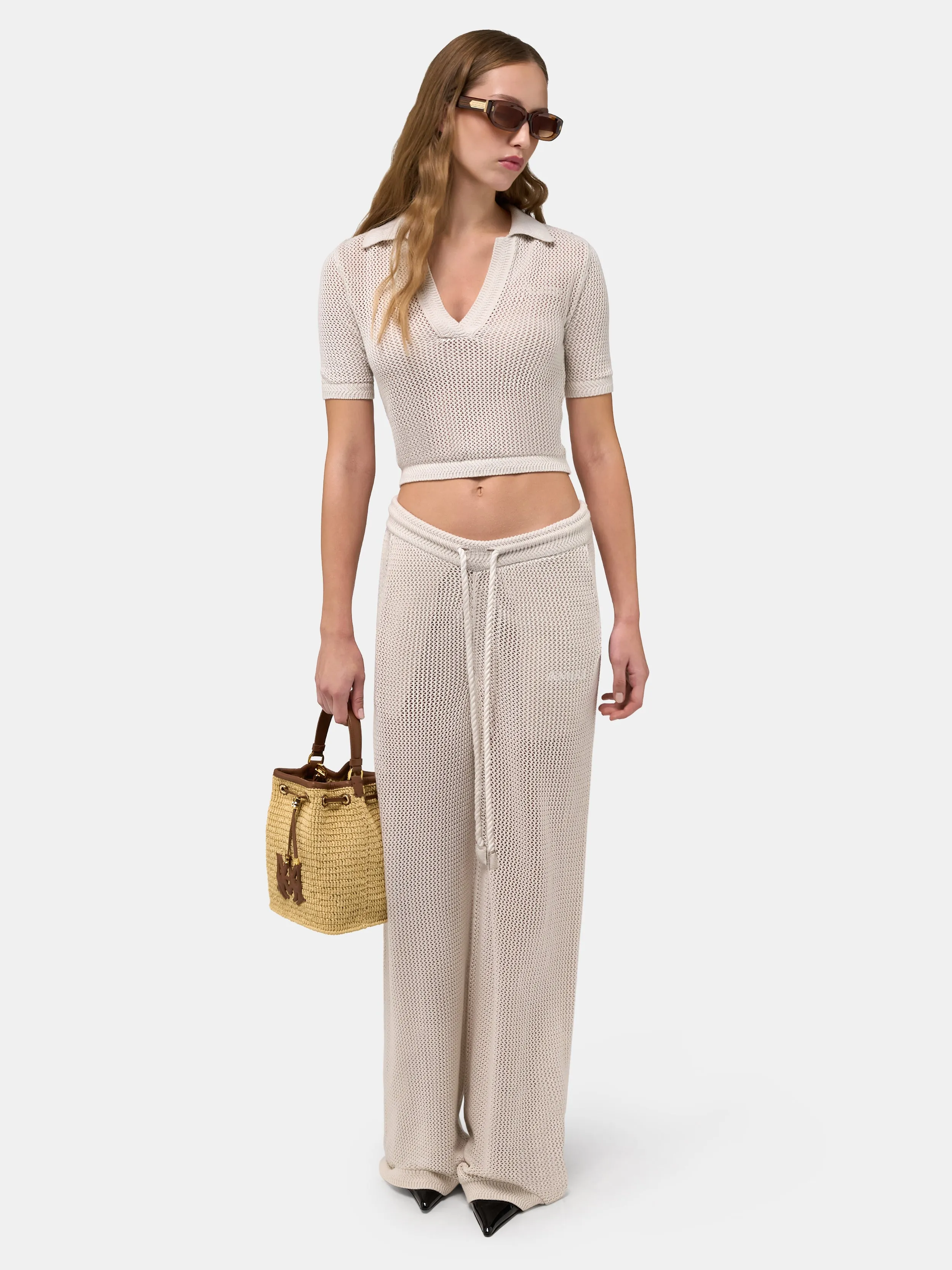 WOMEN - WOMEN'S AMIRI CROCHET MESH PANT - -Alabaster sold by AMIRI product image thumbnail 2