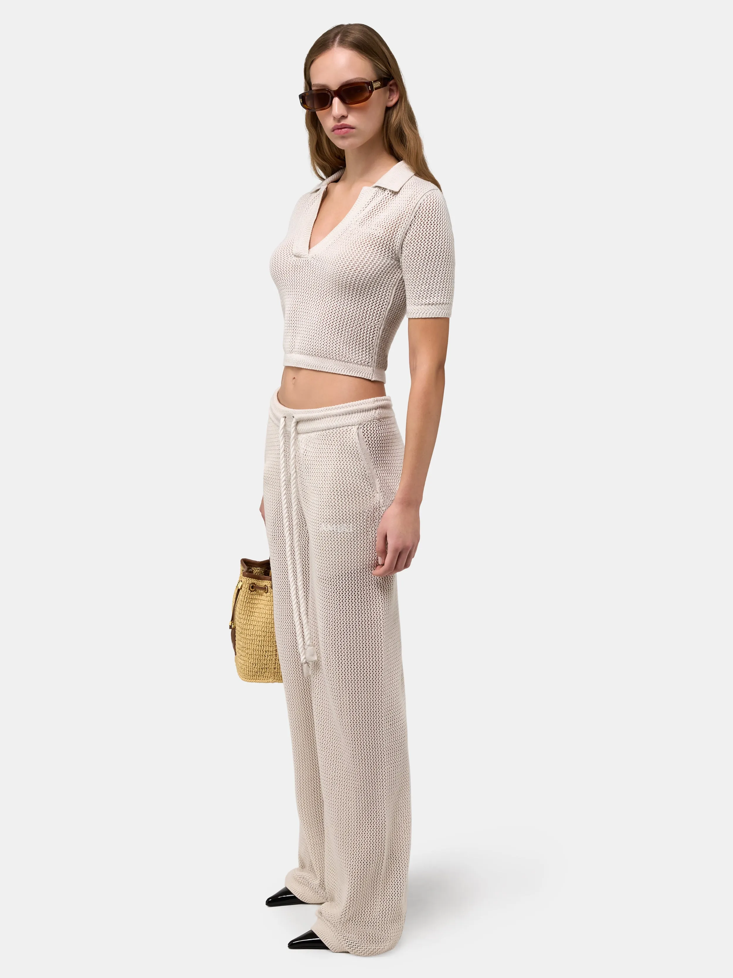 WOMEN - WOMEN'S AMIRI CROCHET MESH PANT - -Alabaster sold by AMIRI product image thumbnail 3