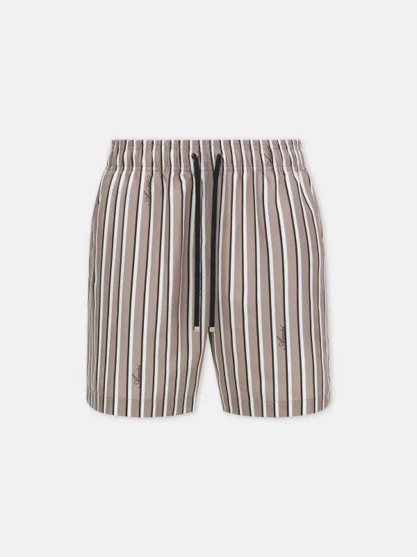 STRIPED SWIM TRUNK - Mocha made by AMIRI