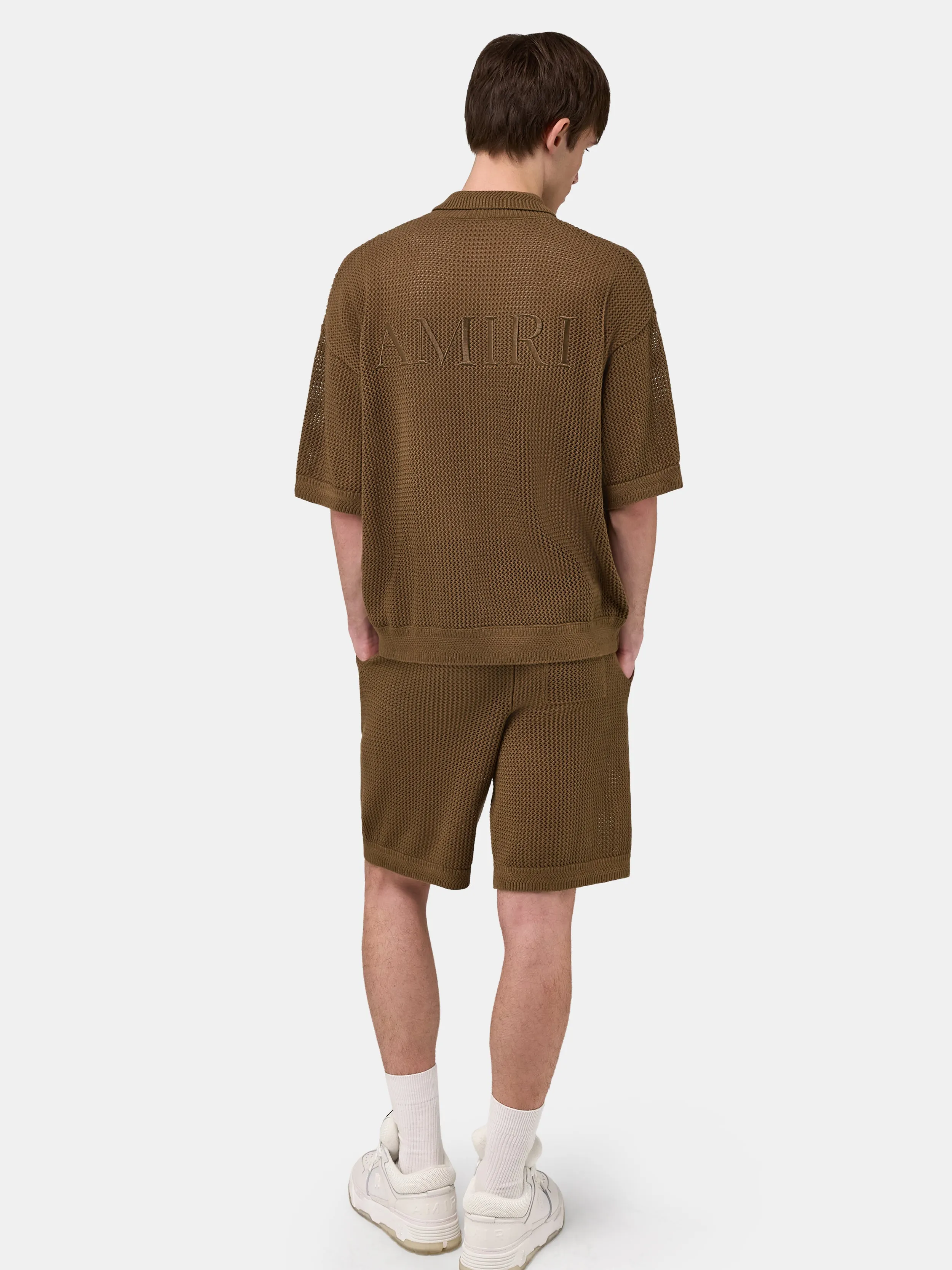 AMIRI CROCHET MESH POLO - Espresso sold by AMIRI product image thumbnail 4