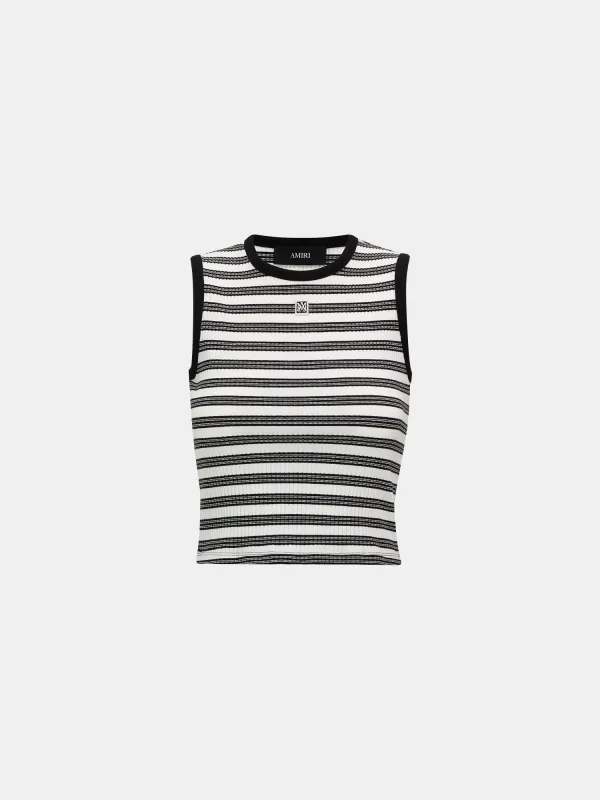 WOMEN - WOMEN'S MA STRIPED SLEEVLESS TOP - White made by AMIRI