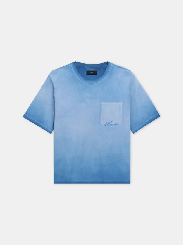 FADED POCKET BOX TEE - Sapphire made by AMIRI