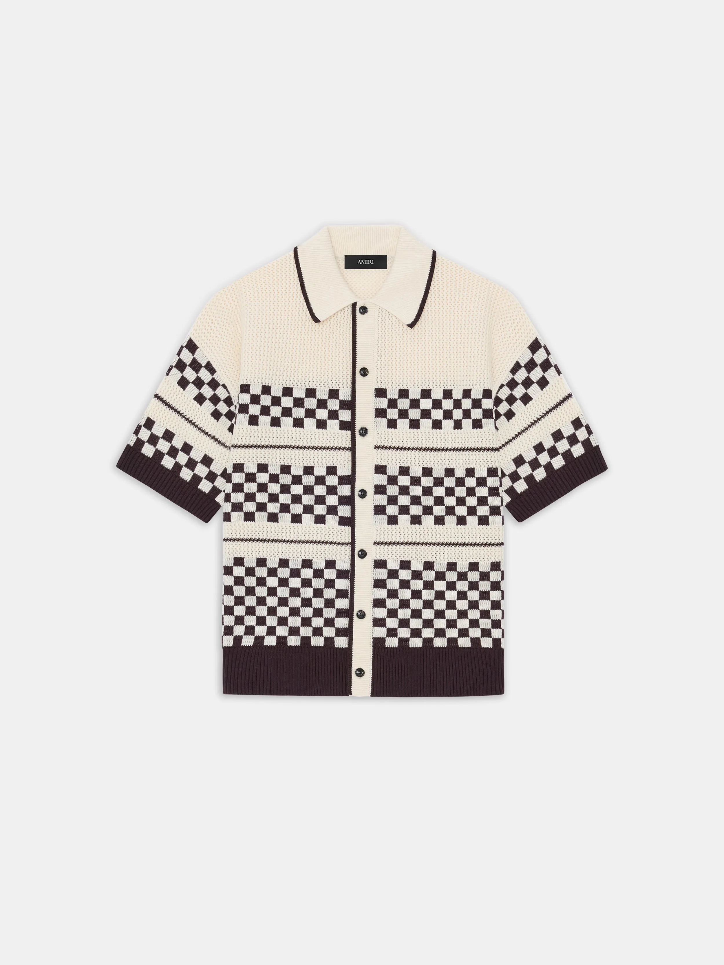 CHECKERED MESH SHIRT - Alabaster sold by AMIRI