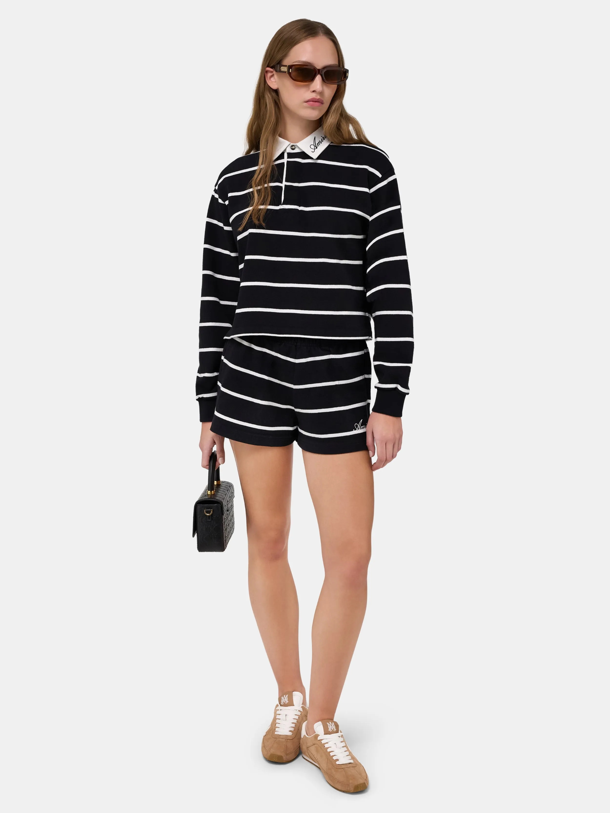 WOMEN - WOMEN'S STRIPED SWEATSHORT - Black sold by AMIRI product image thumbnail 2