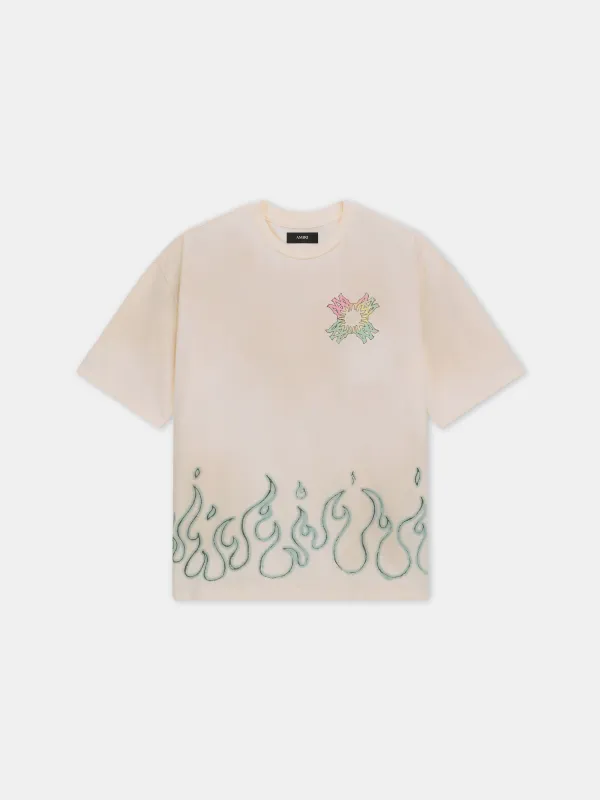 MA QUAD FLAMES OVERSIZED TEE - Ivory made by AMIRI