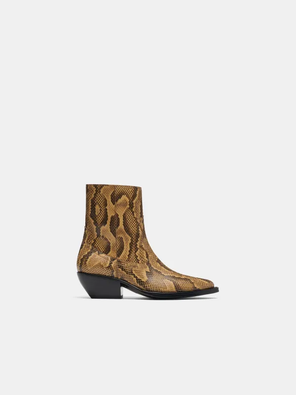 WOMEN - WOMEN'S PYTHON EMBOSSED PRINT RYDER BOOT - Brown made by AMIRI
