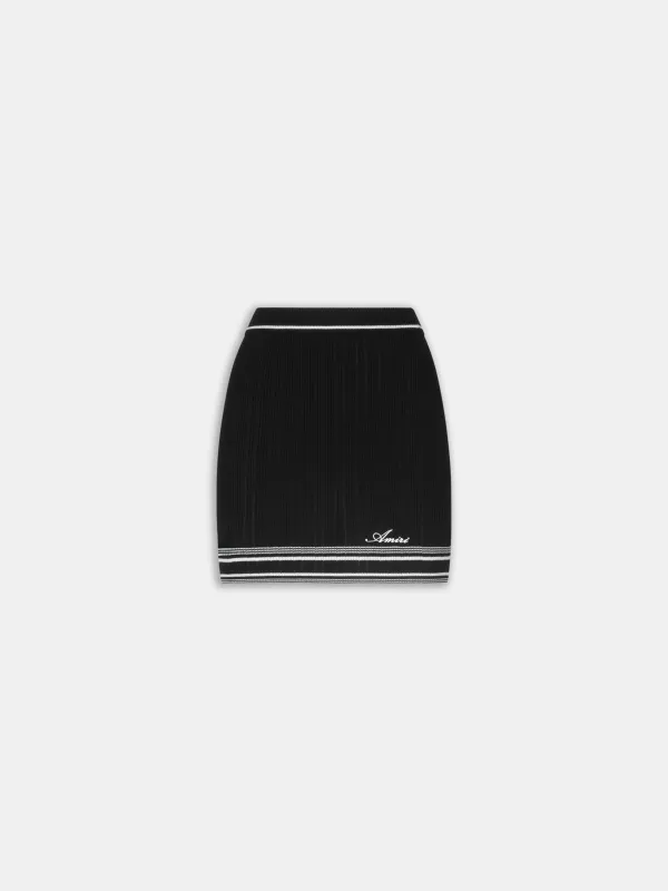 WOMEN - WOMEN'S SCRIPT KNIT MINI SKIRT - Black made by AMIRI