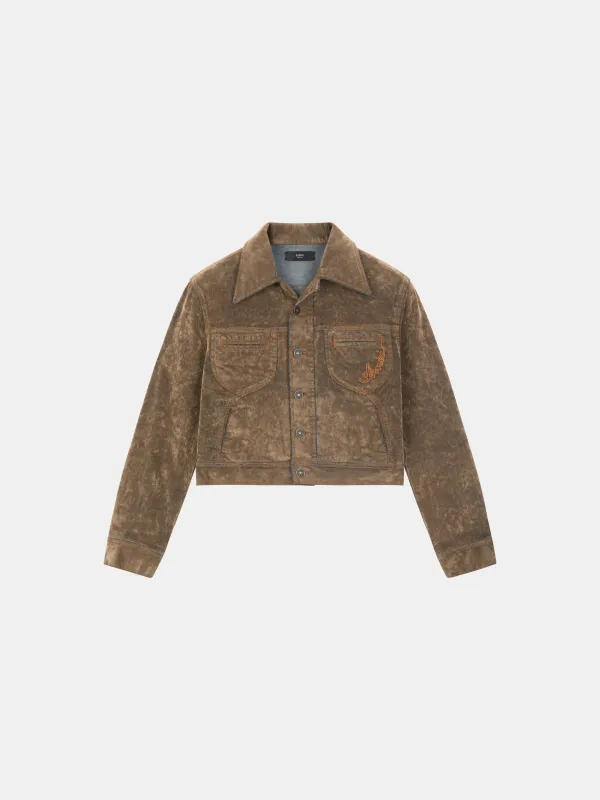 WOMEN - WOMEN'S FLOCK VINTAGE CUT DENIM JACKET - Fossil made by AMIRI