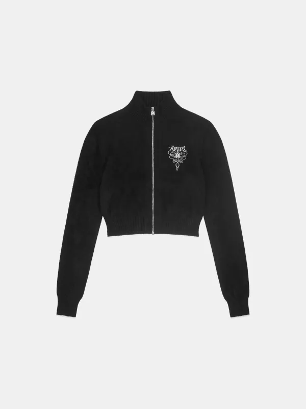 WOMEN - WOMEN'S COLLEGIATE VELVET TRACK JACKET - Black made by AMIRI